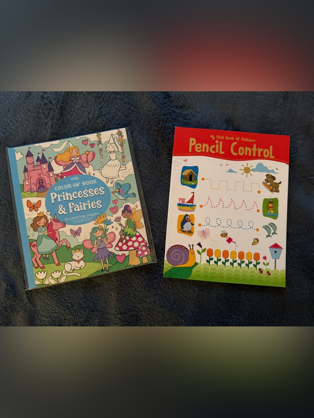 NWT Pencil trace book and princesses and fairies coloring book